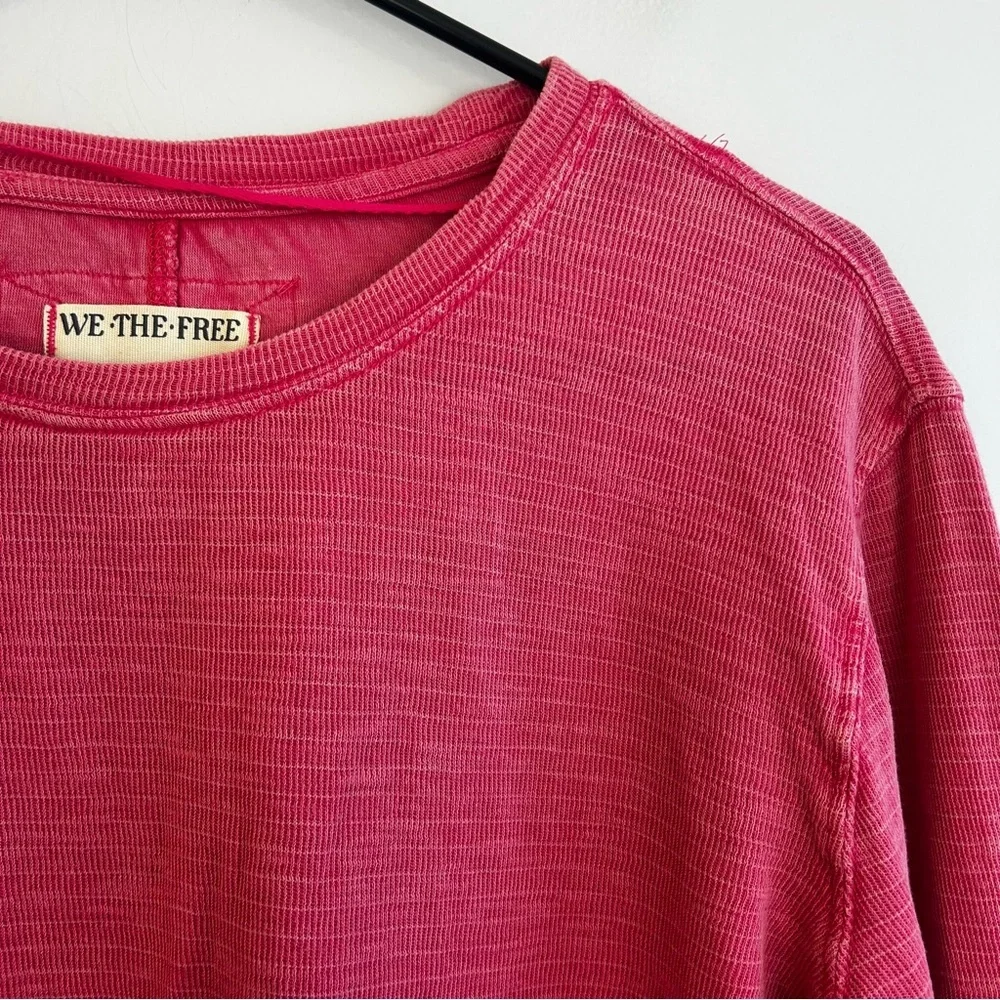 We the Free People Soul Sing Oversized Pink Long Sleeve Tee/Top Size XS